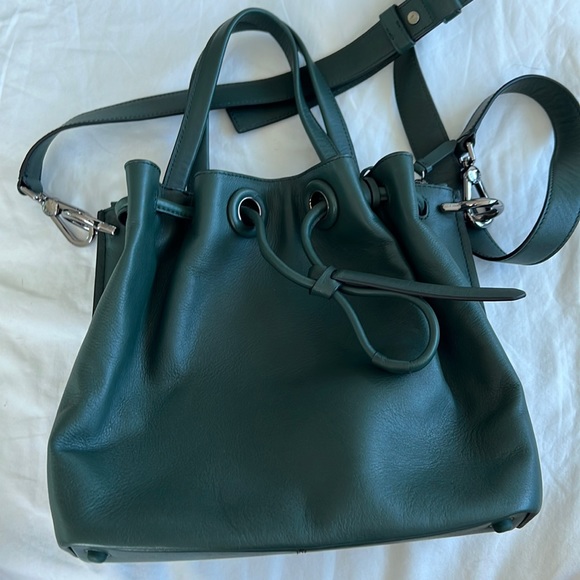 Cole Haan dark green leather bucket bag - Picture 1 of 6